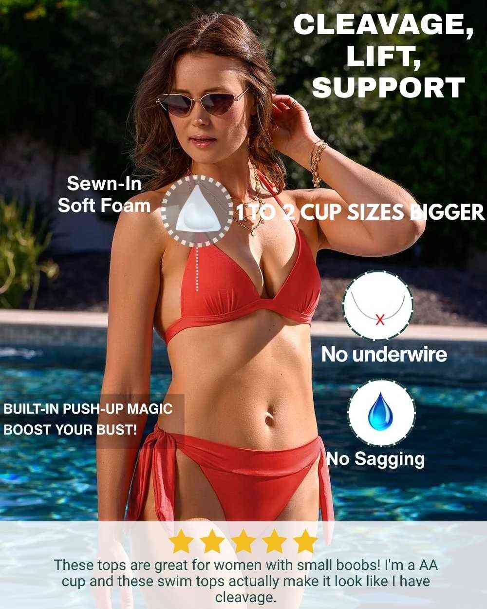 Envy Push Up® Padded Triangle String Bikini Top