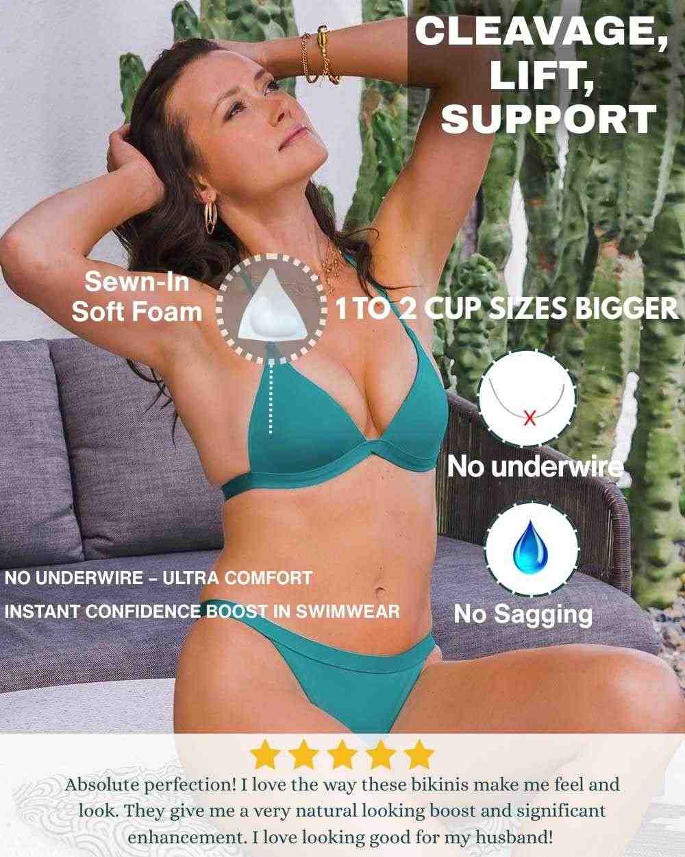 Envy Push Up® Tropical Banded String Bikini Top