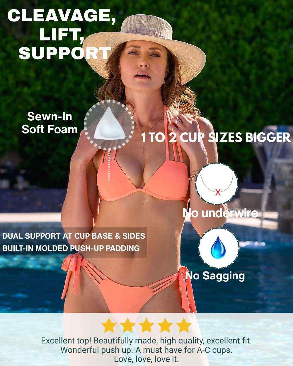 Envy Push Up® Bust Enhancing Strappy String Bikini Top