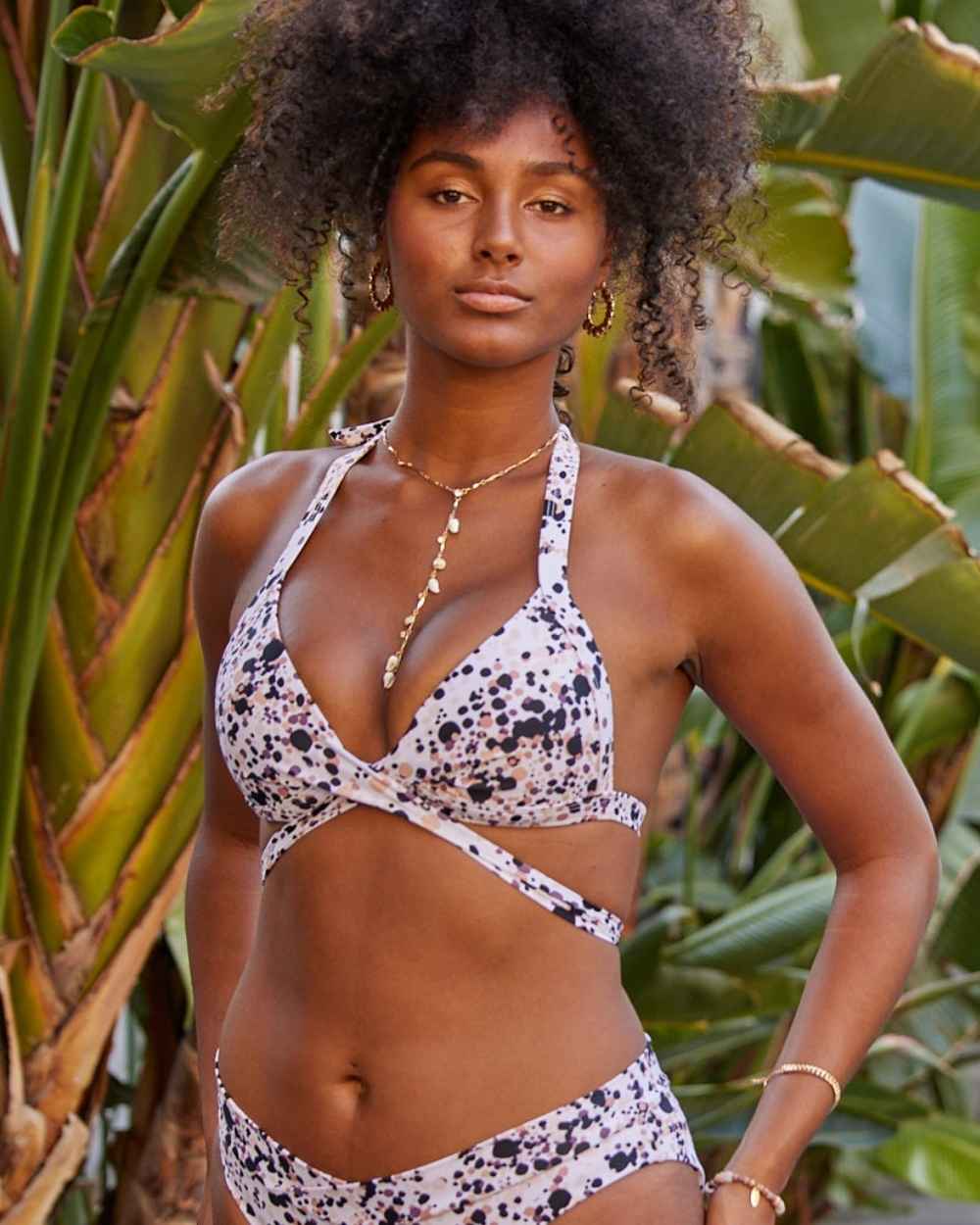 Envy Push Up® Printed Padded Cross Halter Top