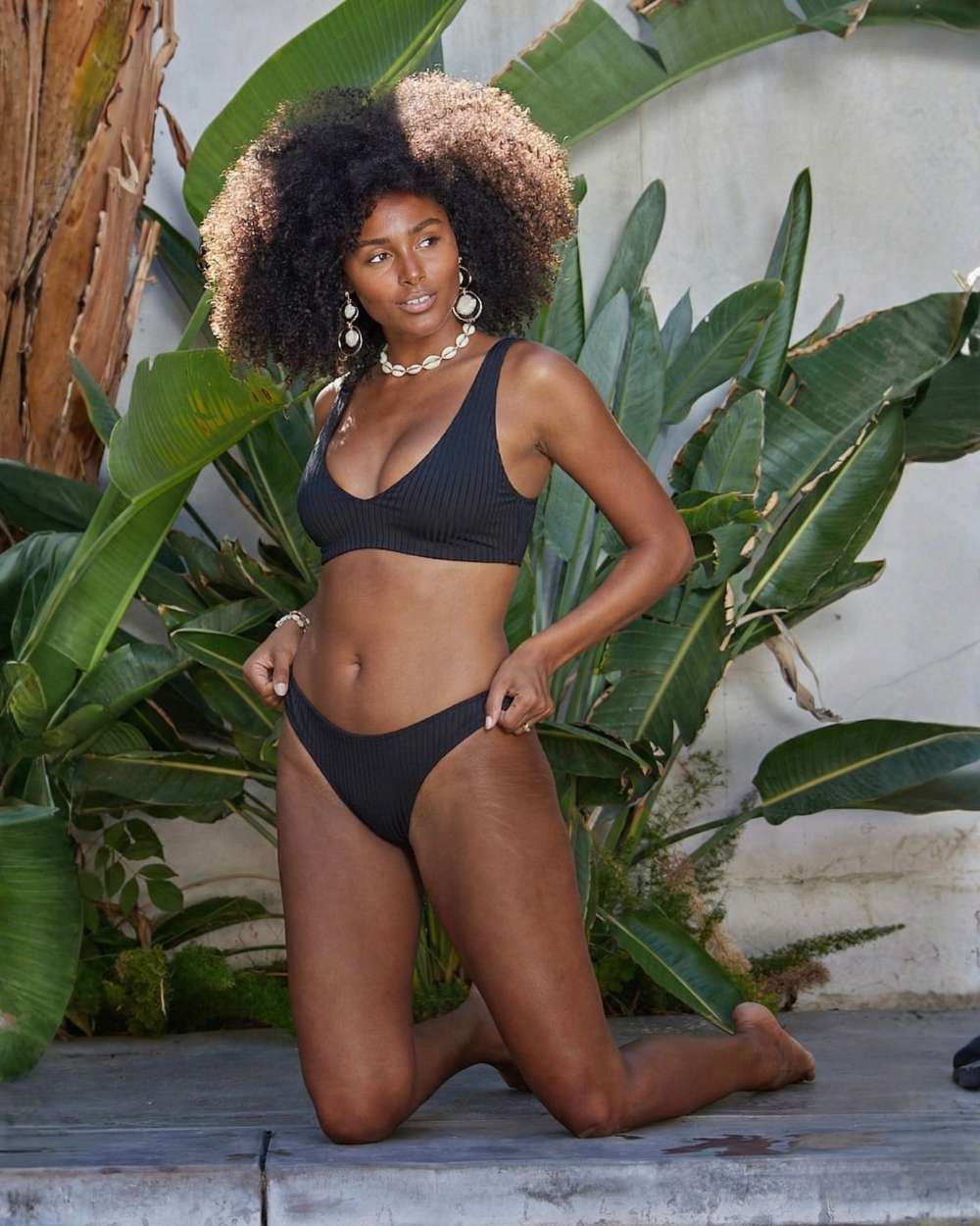 Rib Texture Sporty Scoop Bikini Bottom and Brazilian Cut