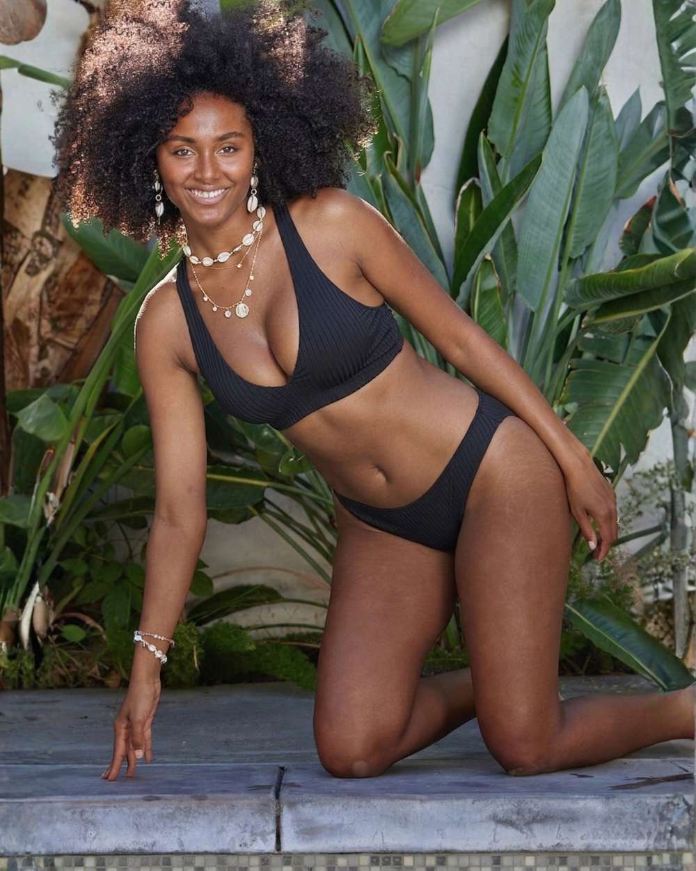 Envy Push Up® Bust Enhancing Rib Texture Sporty Crisscross Halter Bikini Top