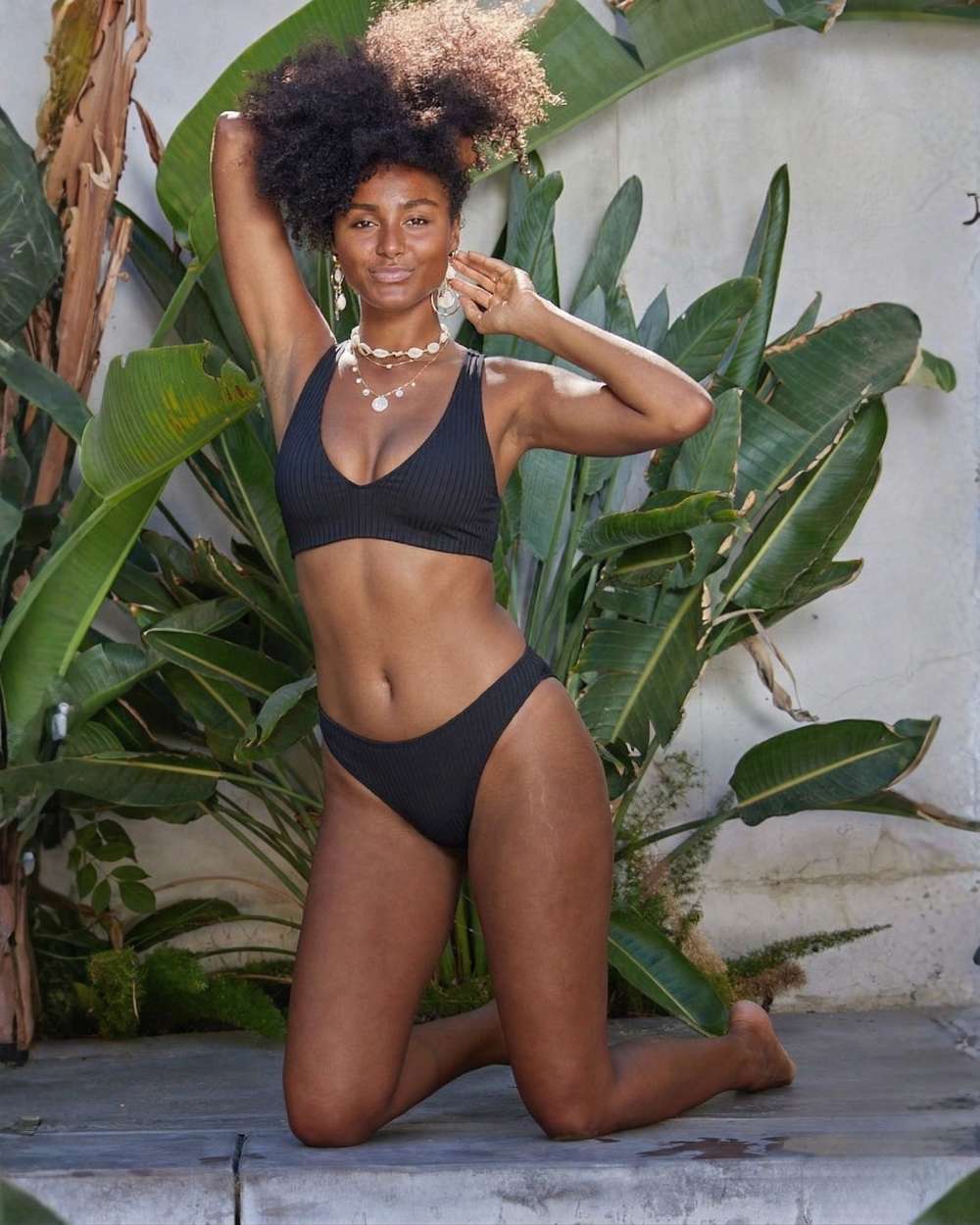 Rib Texture Sporty Scoop Bikini Bottom and Brazilian Cut