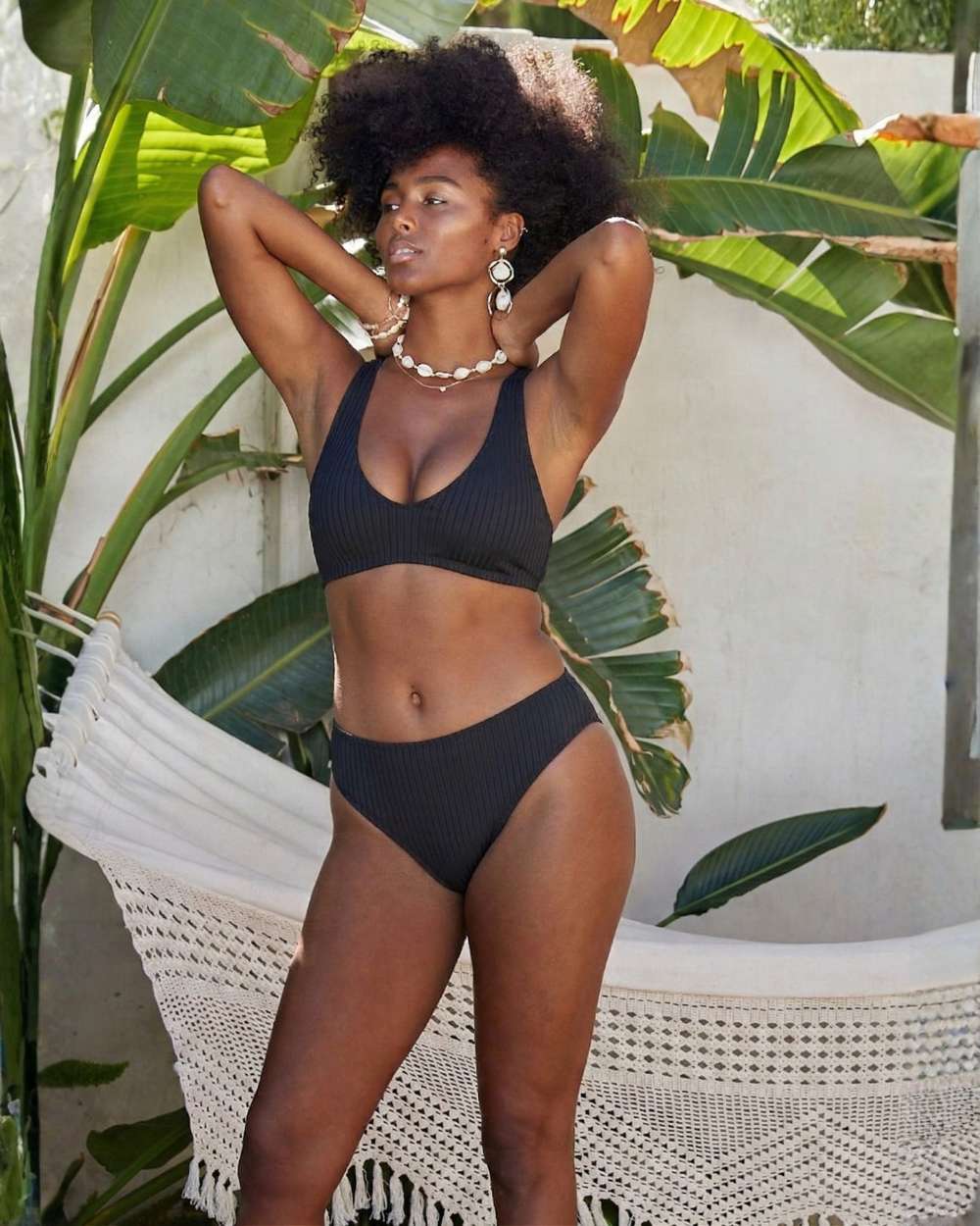 Envy Push Up® Bust Enhancing Rib Texture Sporty Crisscross Halter Bikini Top