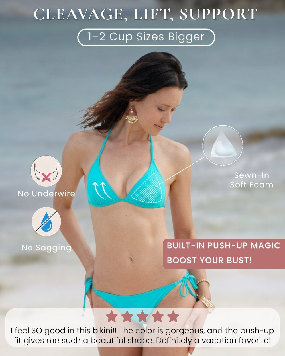 Envy Push Up® Bust-Boosting Padded String Bikini Top