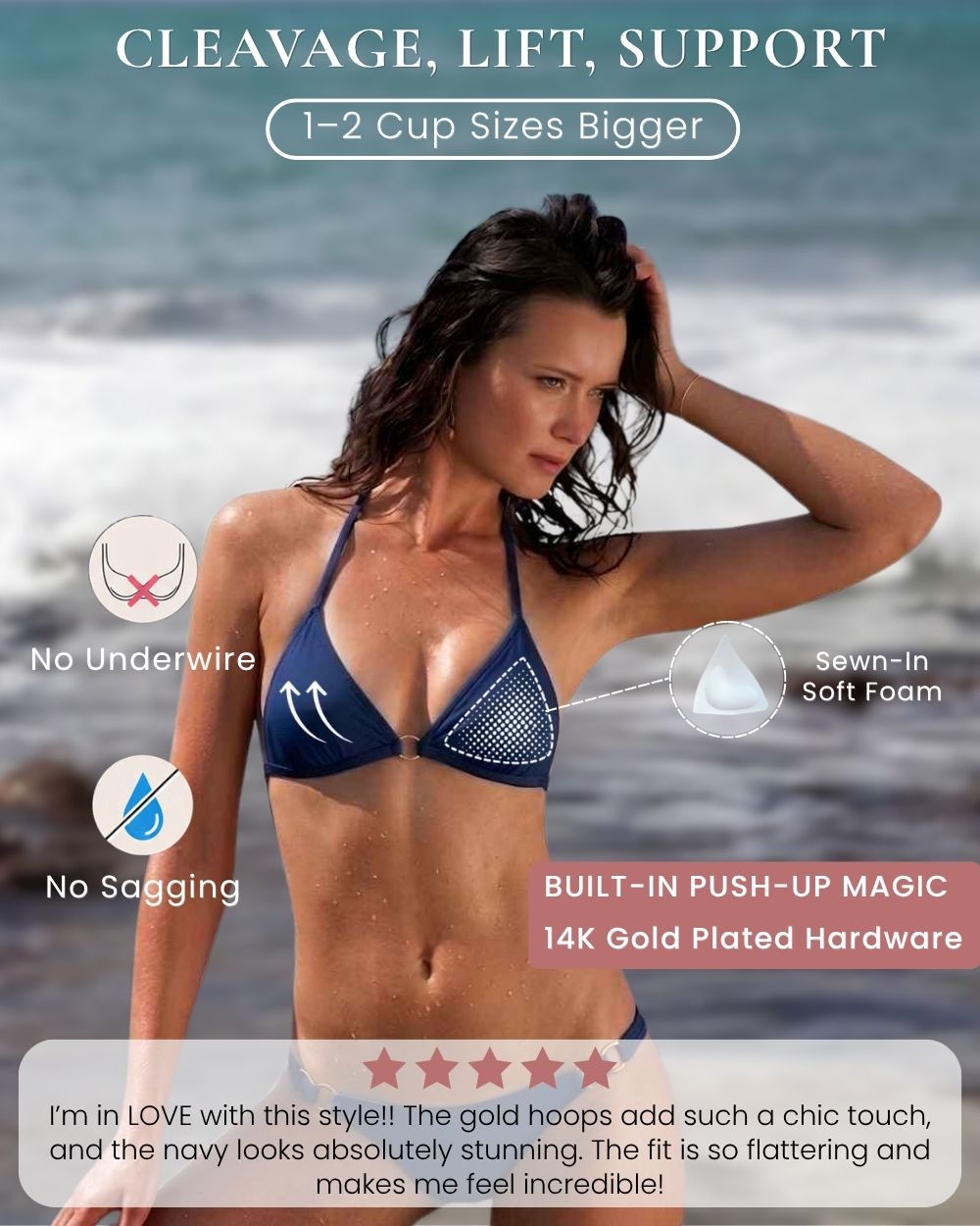 Envy Push Up® Hoop String Bikini Top