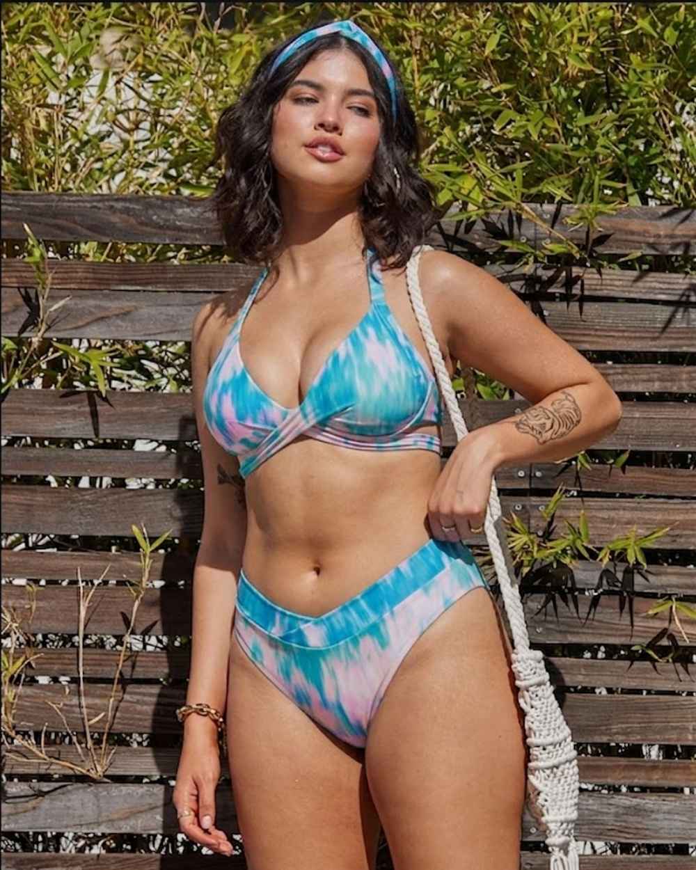 Envy Push Up® Printed Padded Cross Halter Top