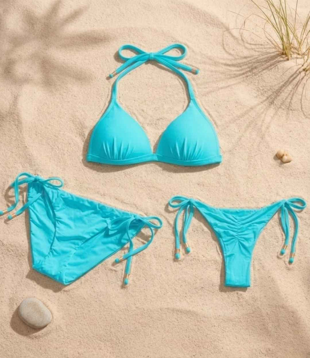 Seamless Side Tie String Bikini Bottom Classic Cut or Brazilian