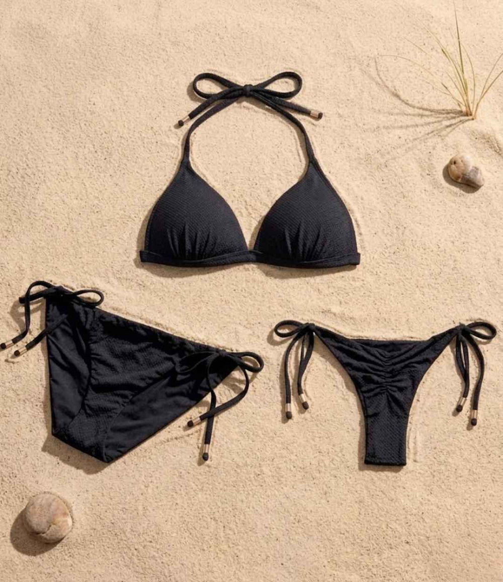 Seamless Side Tie String Bikini Bottom Classic Cut or Brazilian