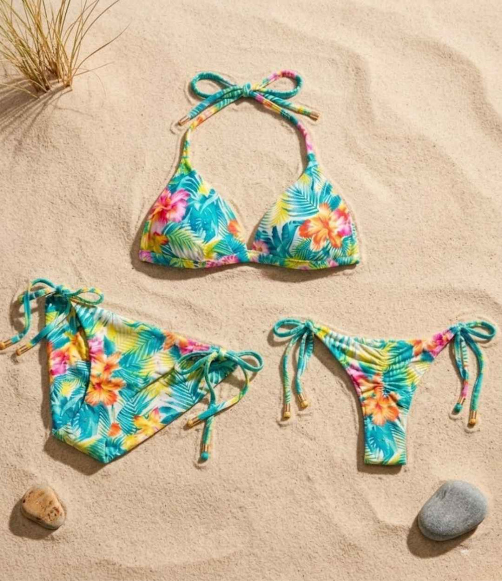 Seamless Side Tie String Bikini Bottom Classic Cut or Brazilian