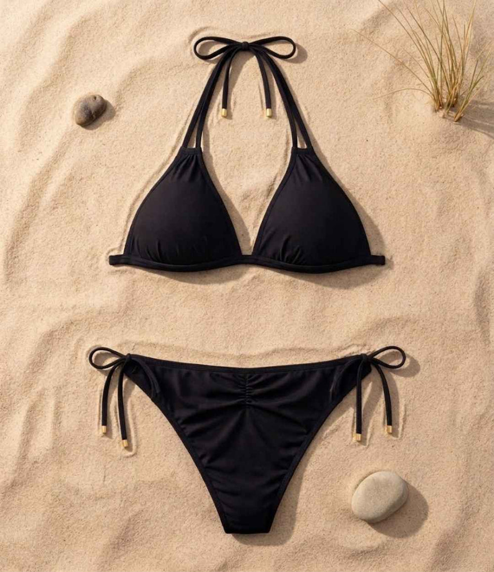 Double String Ruched Back Bikini Bottom