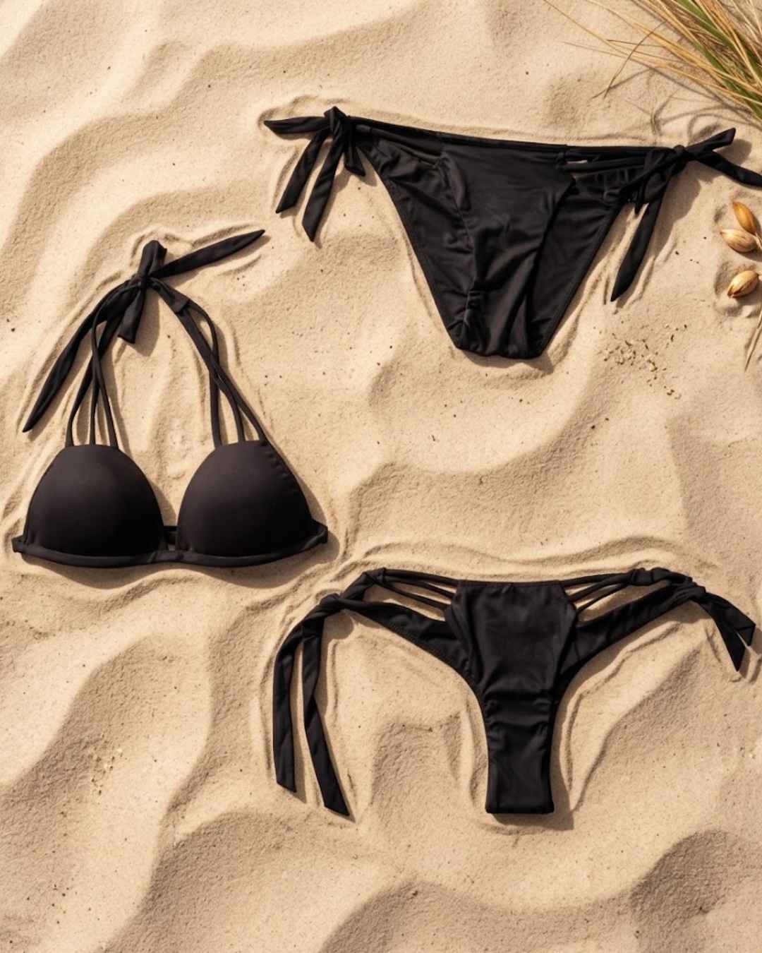 Strappy Side Tie Bikini Bottom and Cheeky