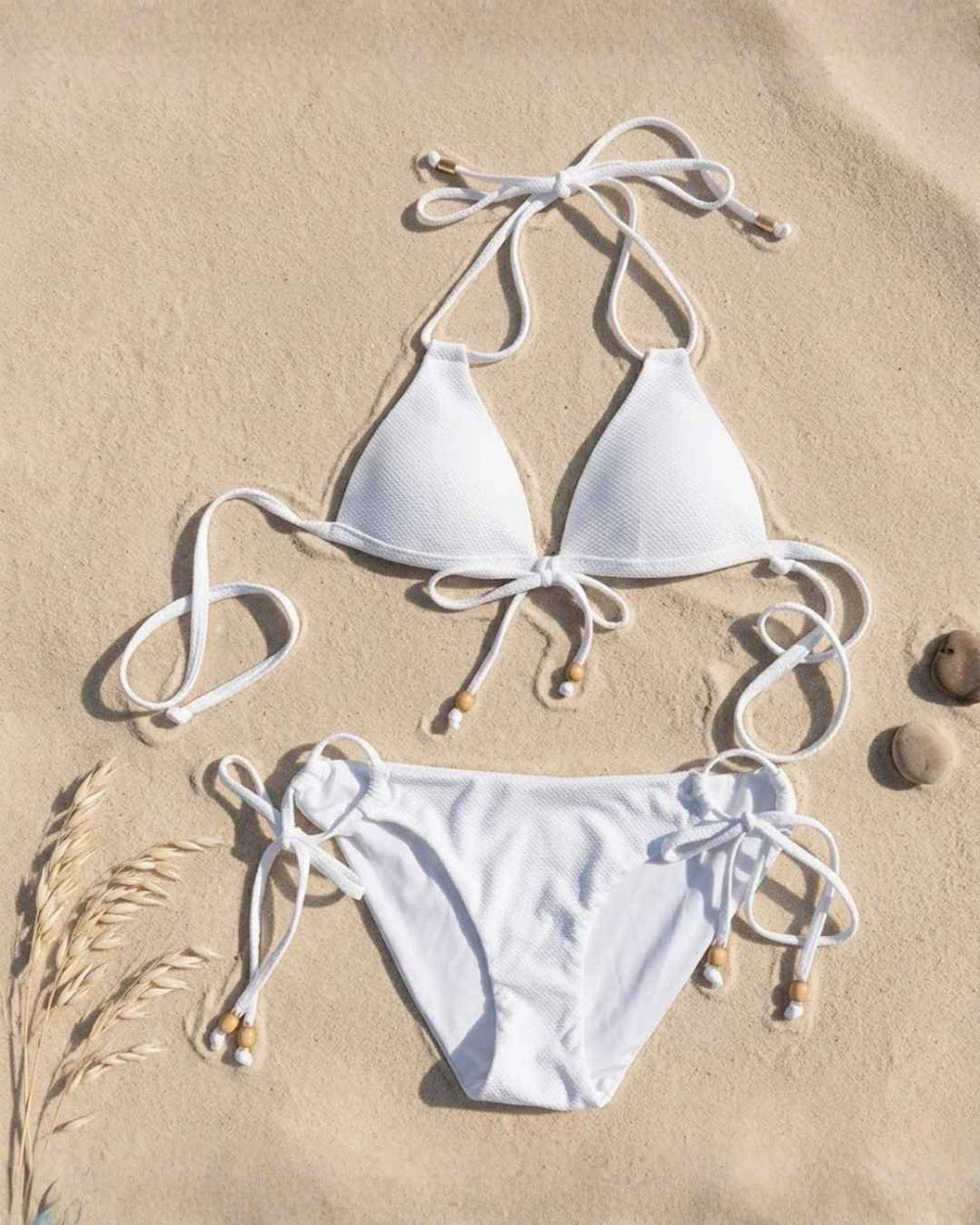 Envy Push Up® Padded Double String Top with Beaded Tie Front Detail