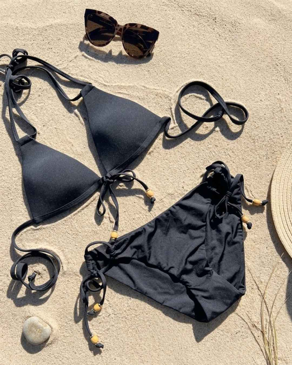 Envy Push Up® Padded Double String Top with Beaded Tie Front Detail