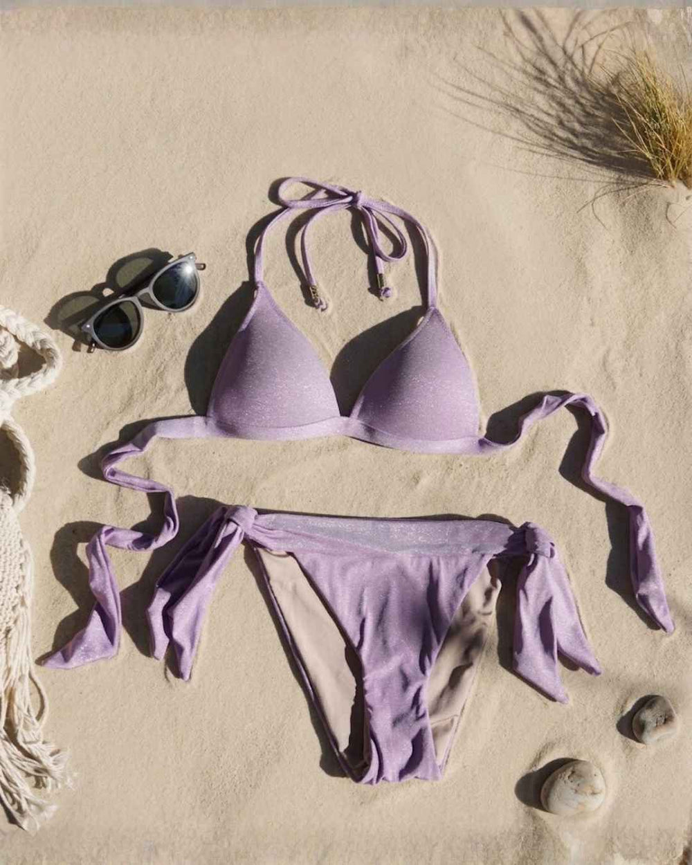 Shimmer Banded Side Tie Bottom and Cheeky