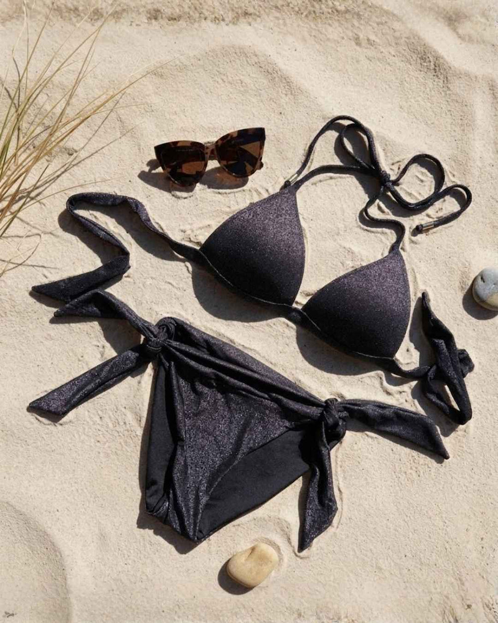 Shimmer Banded Side Tie Bottom and Cheeky