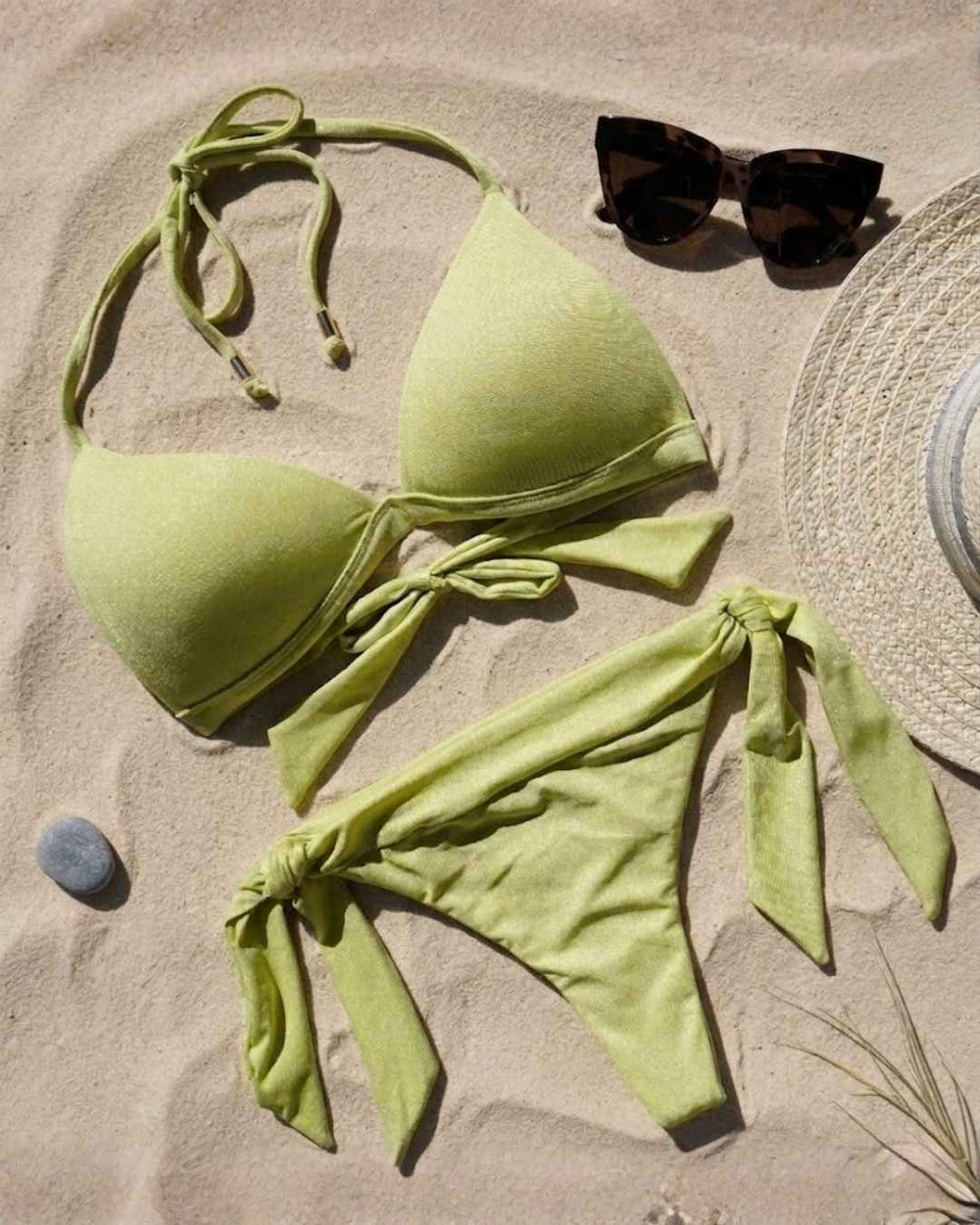 Shimmer Banded Side Tie Bottom and Cheeky