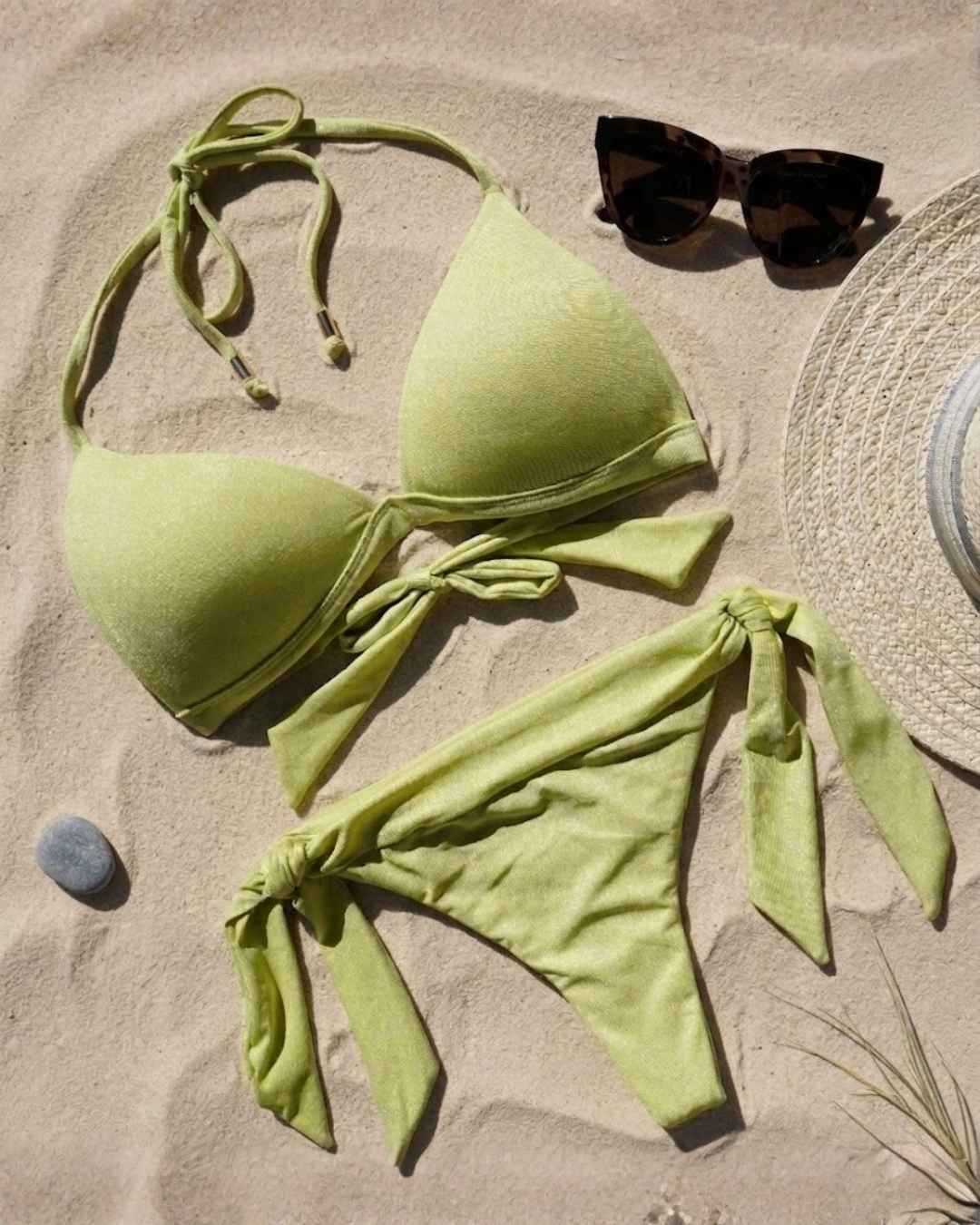 Shimmer Banded Side Tie Bottom and Cheeky