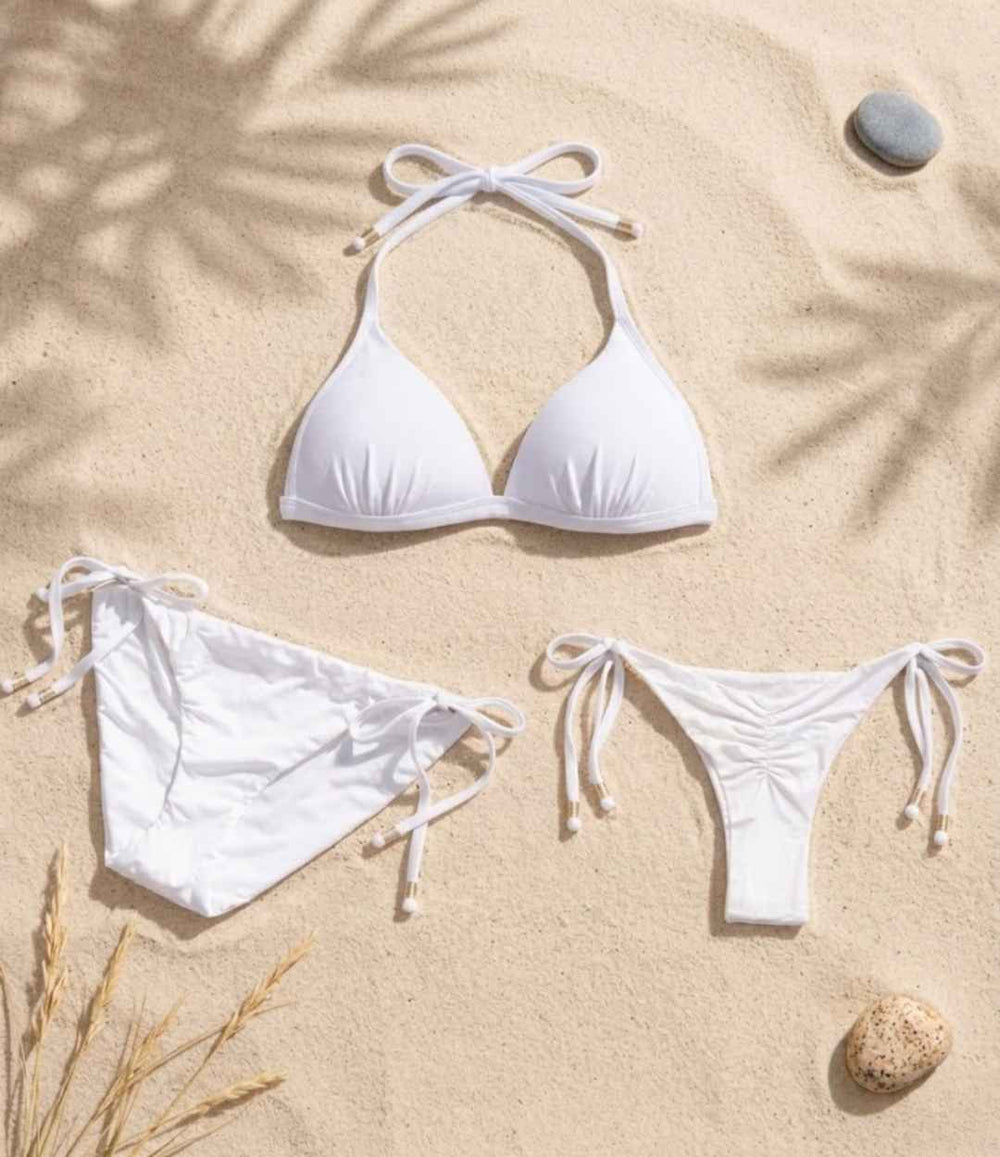 Seamless Side Tie String Bikini Bottom Classic Cut or Brazilian