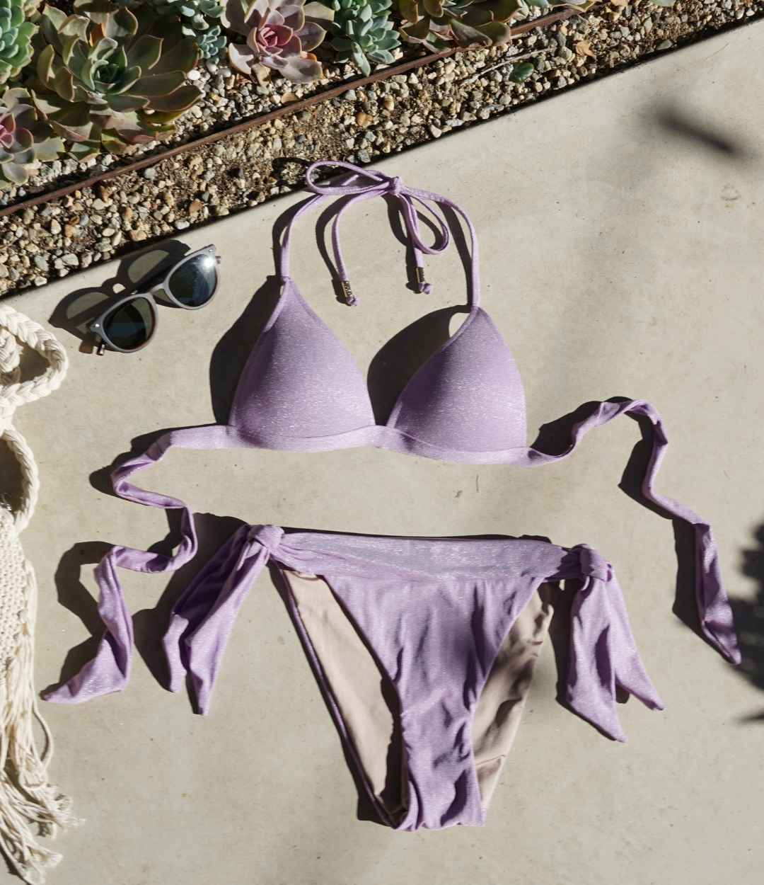 Shimmer Banded Side Tie Bottom and Cheeky