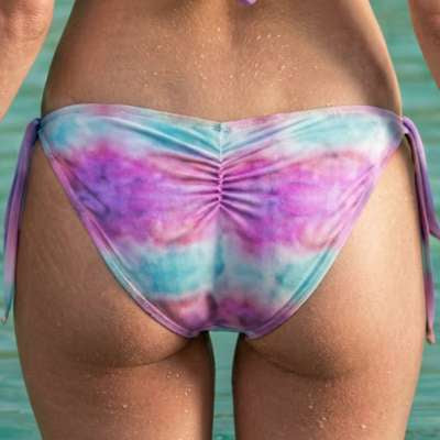 Double String Ruched Back Bikini Bottom