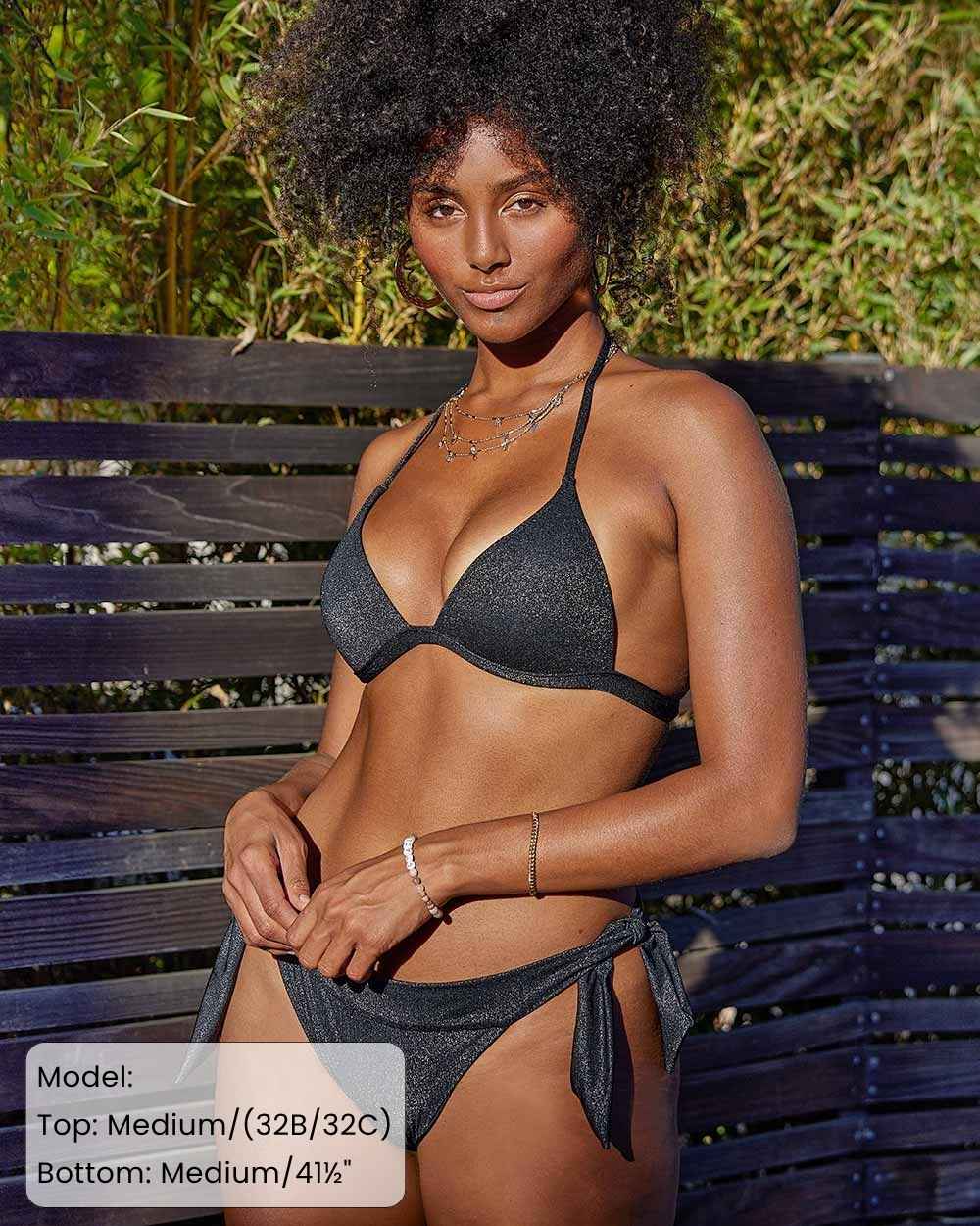 Shimmer Banded Side Tie Bottom and Cheeky