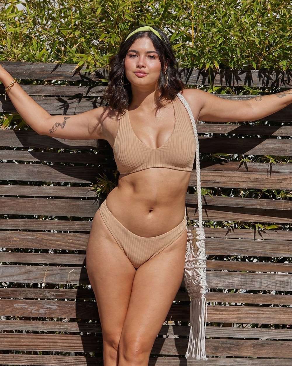 Rib Texture Sporty Scoop Bikini Bottom and Brazilian Cut