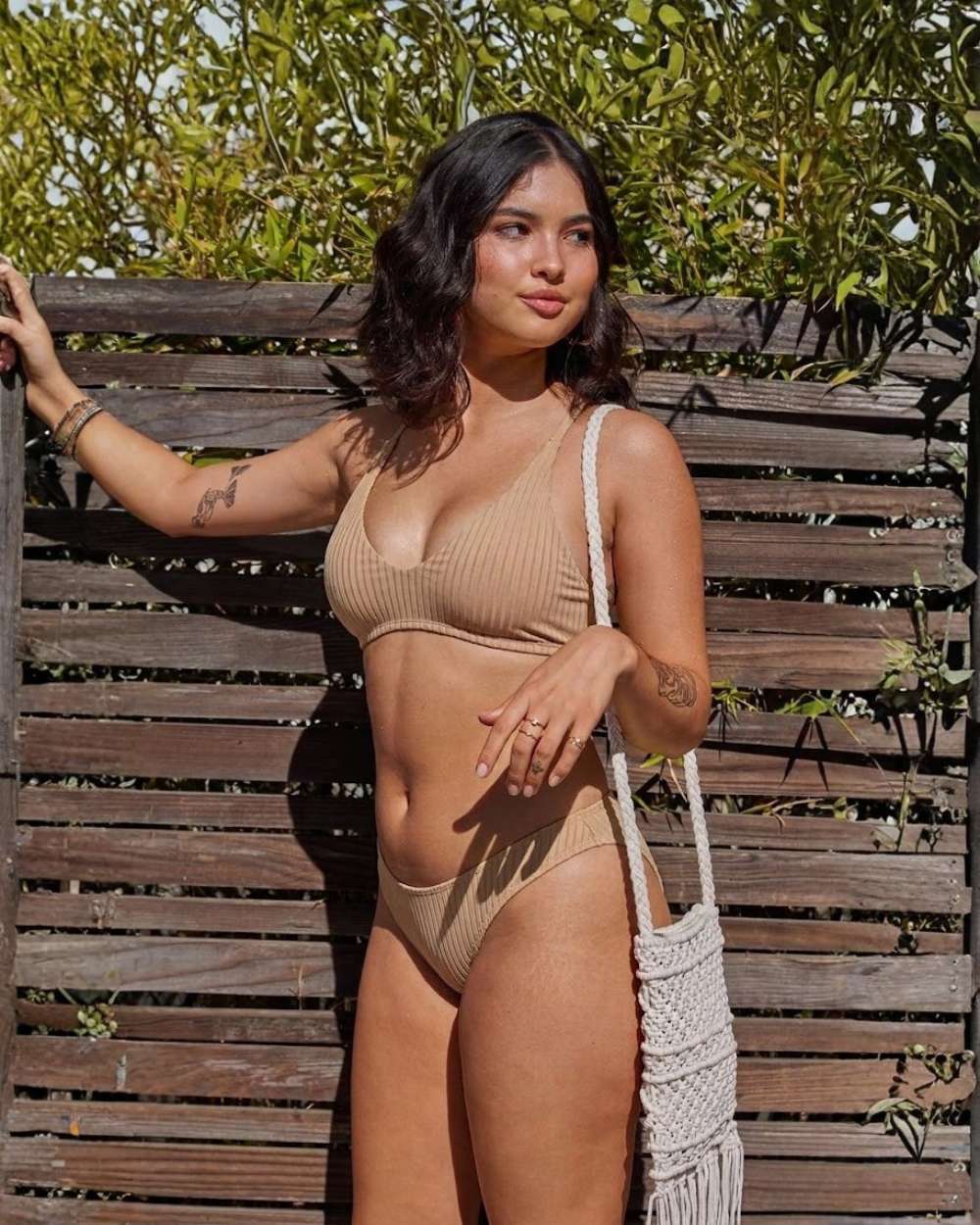 Rib Texture Sporty Scoop Bikini Bottom and Brazilian Cut