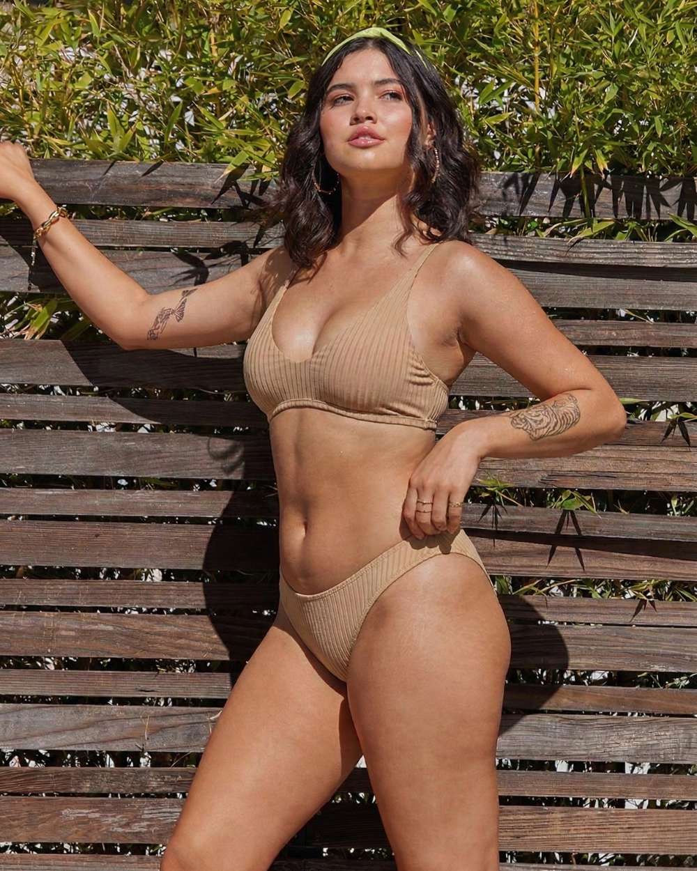 Rib Texture Sporty Scoop Bikini Bottom and Brazilian Cut