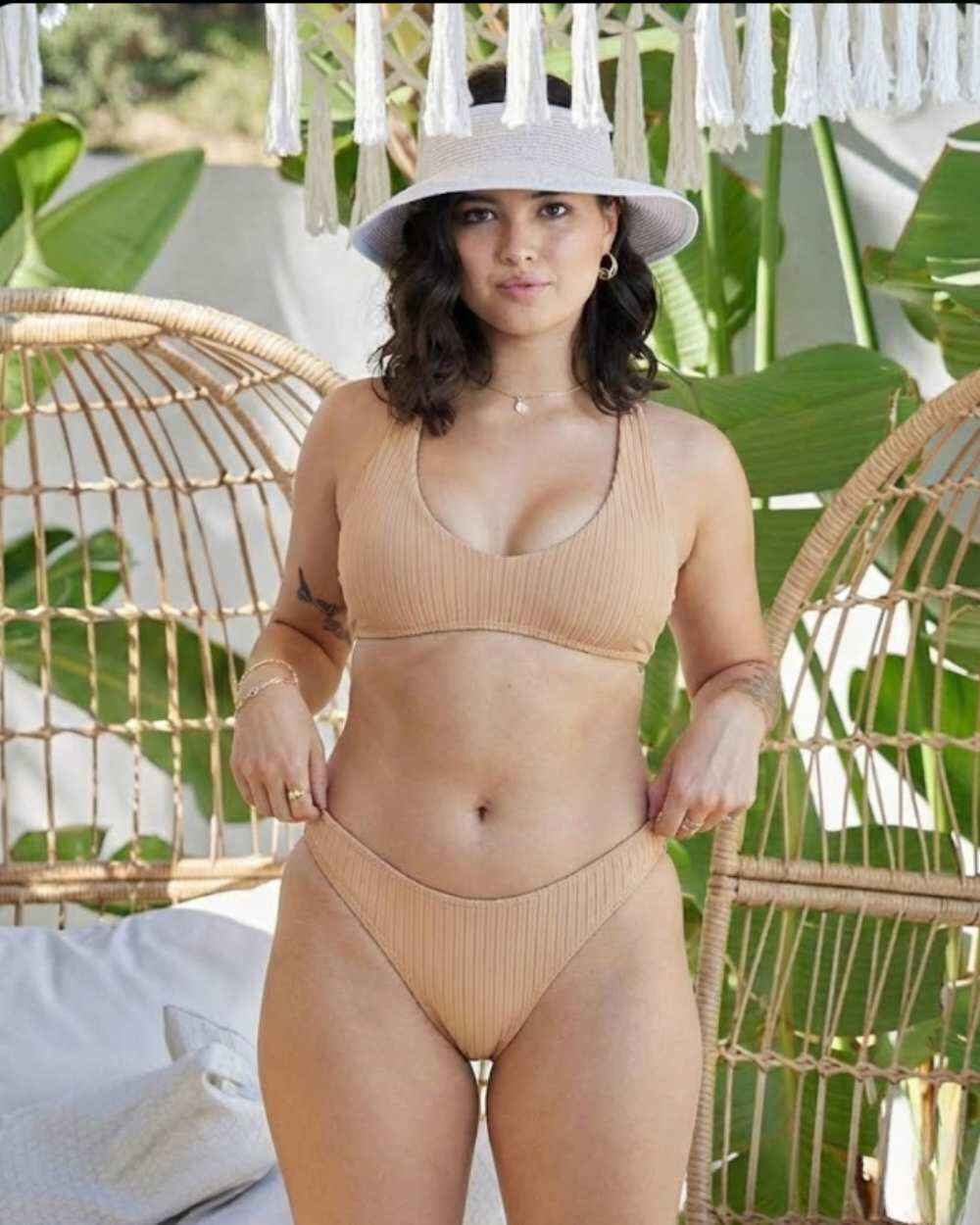 Rib Texture Sporty Scoop Bikini Bottom and Brazilian Cut