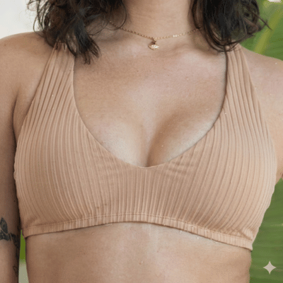 Envy Push Up® Bust Enhancing Rib Texture Sporty Crisscross Halter Bikini Top