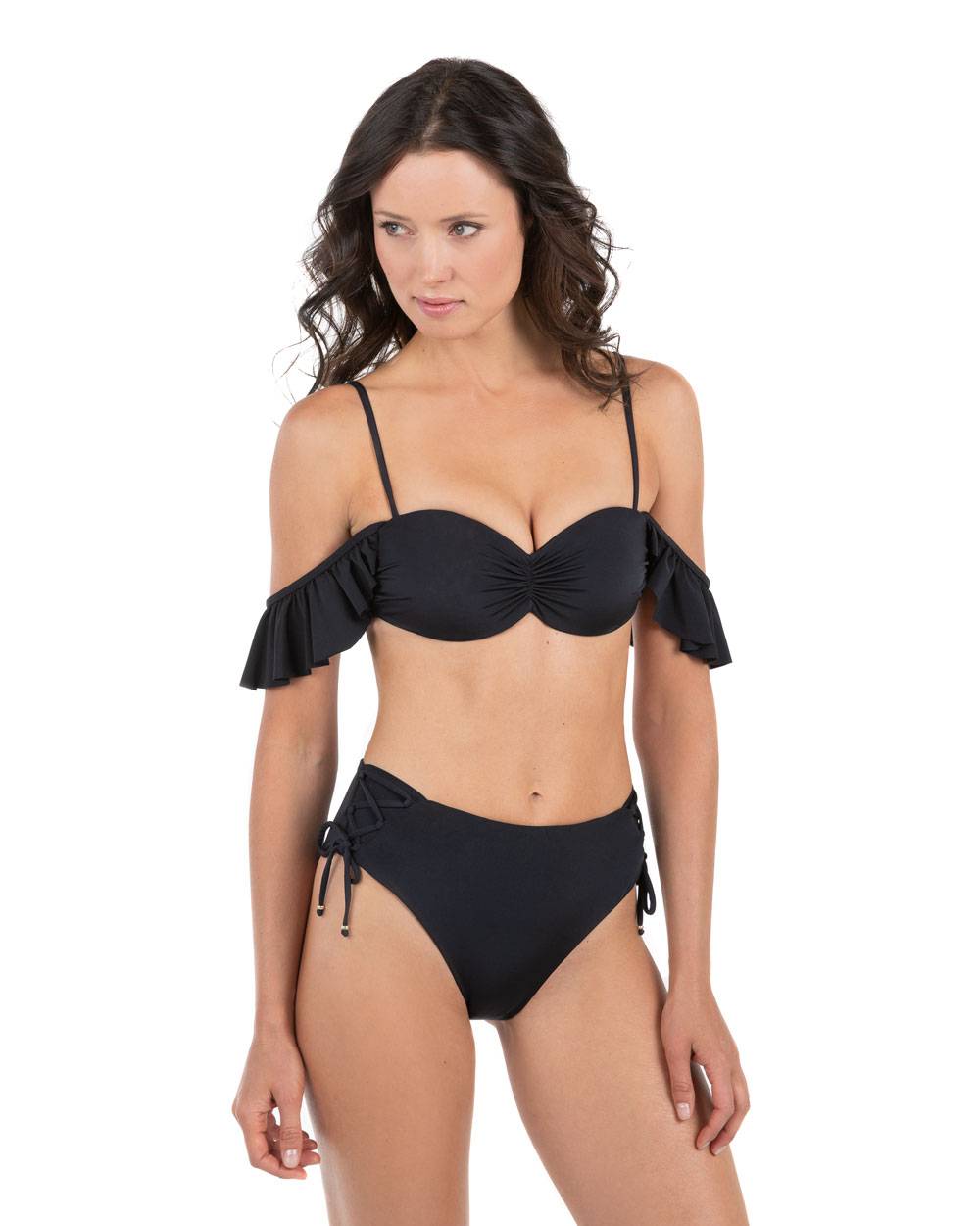 Envy Push Up® Bandeau Ruffle Corset Swim Top