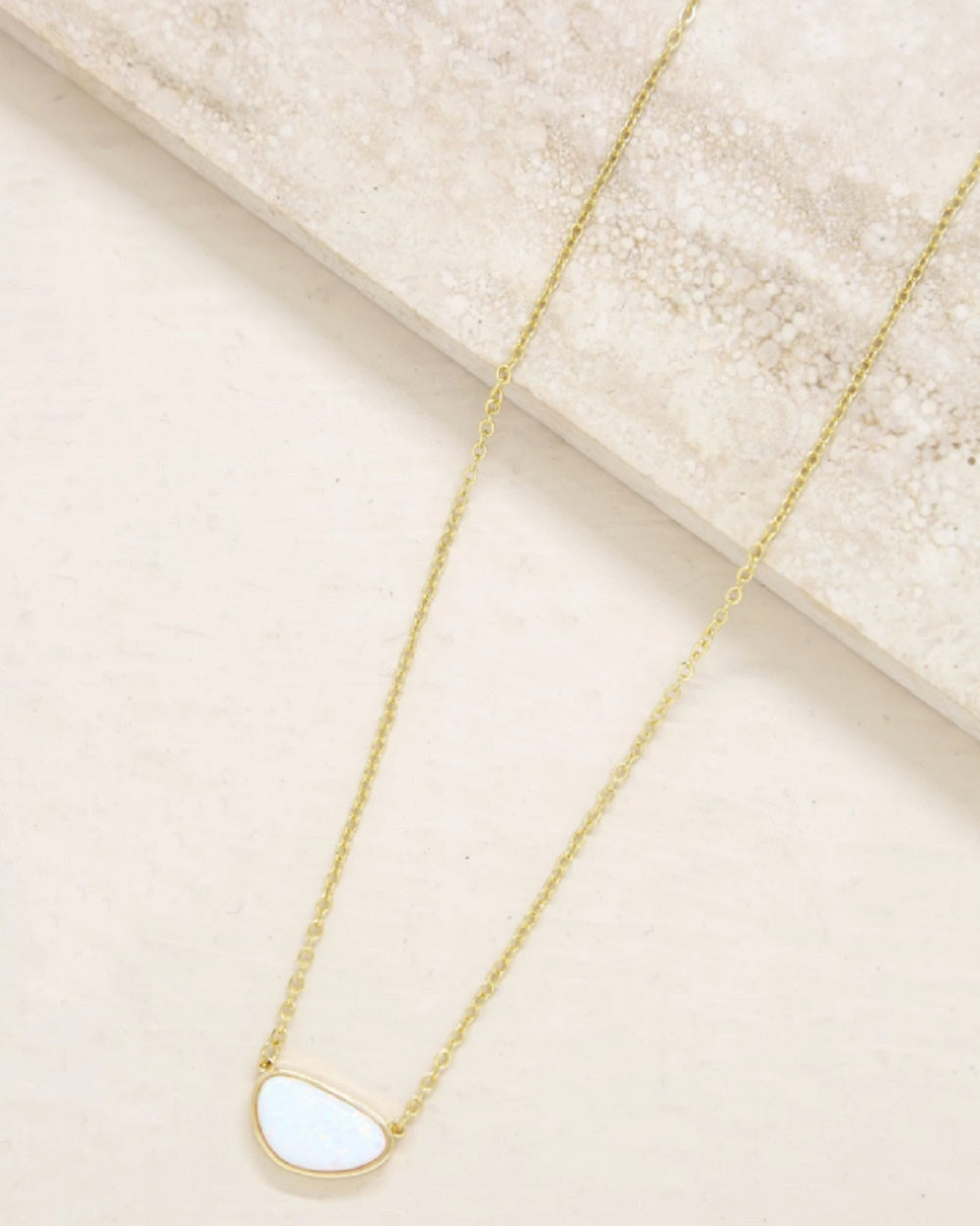 FINAL SALE Ettika Elena Modern Opal Pendant 18k Gold Plated Necklace