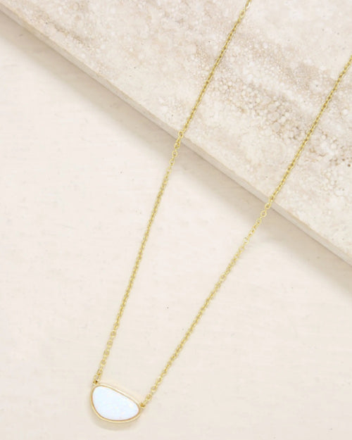 FINAL SALE Ettika Elena Modern Opal Pendant 18k Gold Plated Necklace