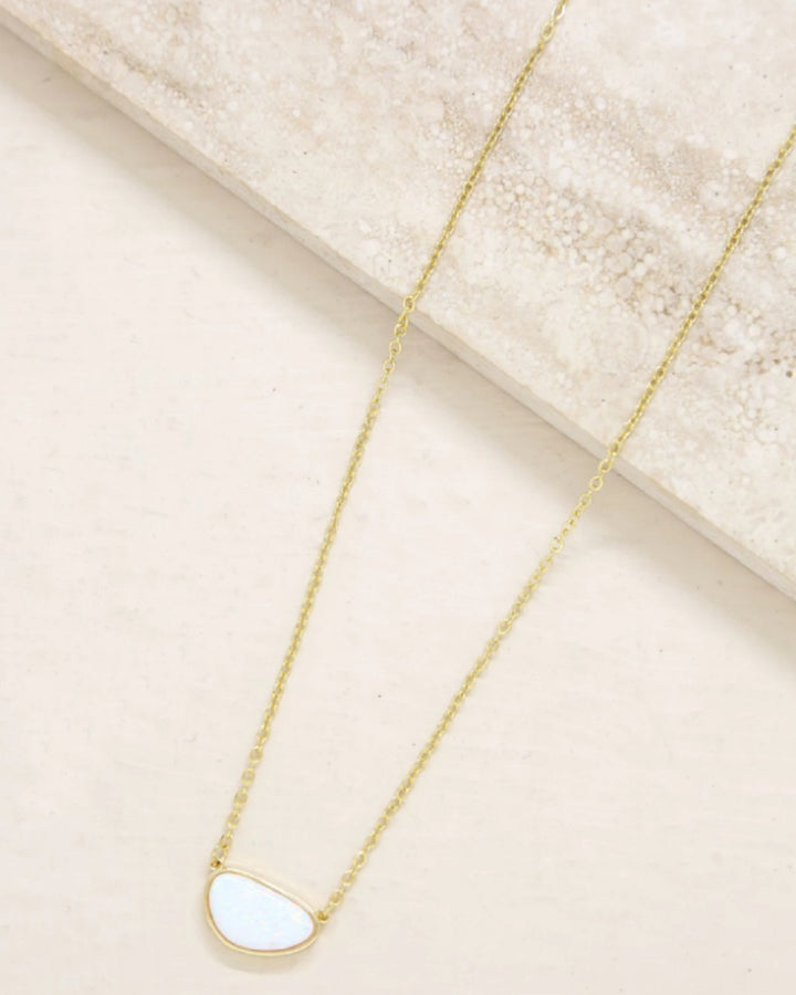 FINAL SALE Ettika Elena Modern Opal Pendant 18k Gold Plated Necklace