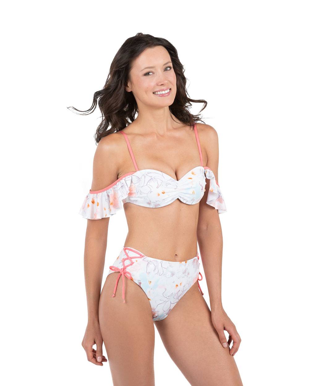 Envy Push Up® Bandeau Ruffle Corset Swim Top