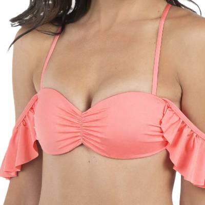Envy Push Up® Bandeau Ruffle Corset Swim Top
