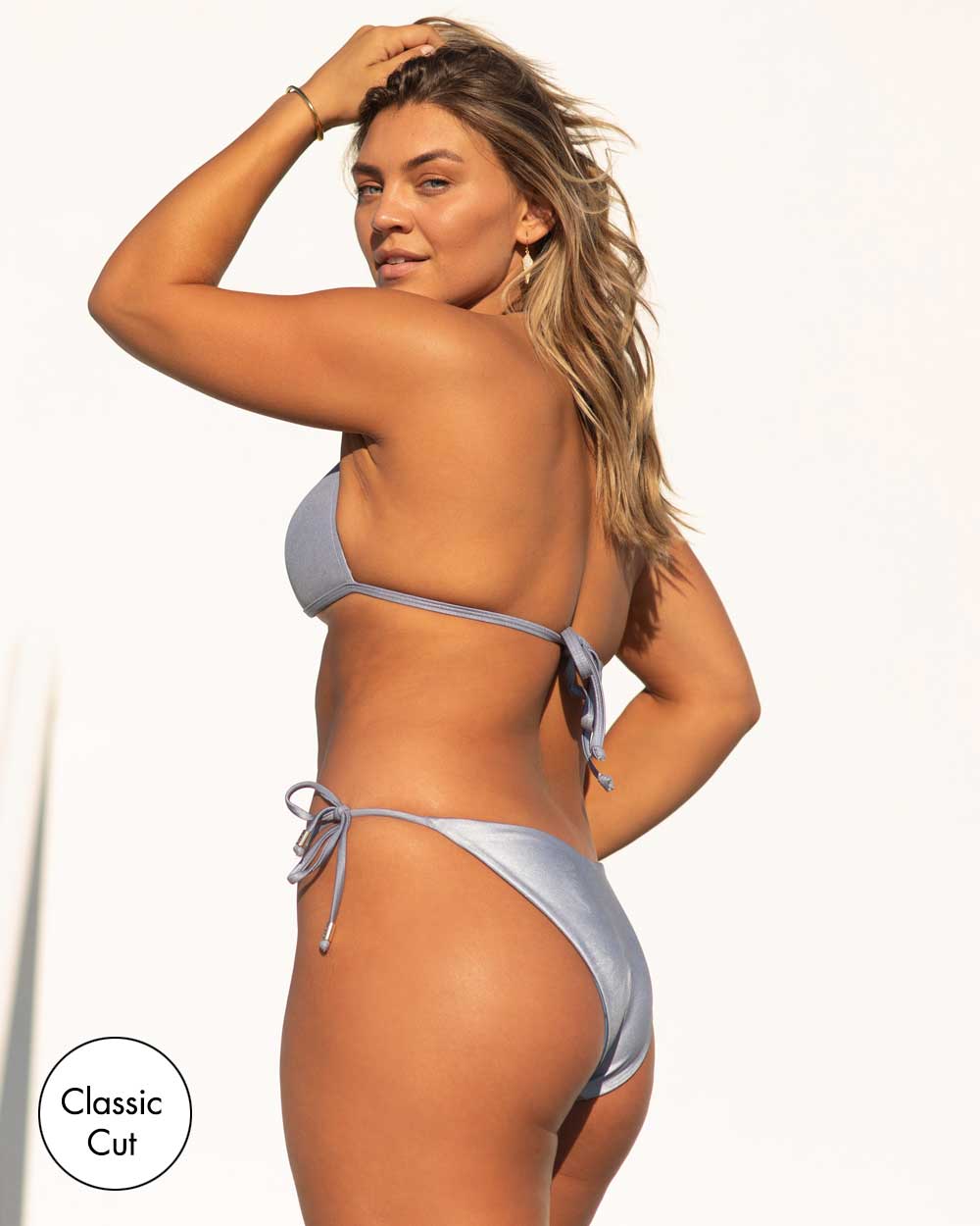 FINAL SALE Leatherette Side Tie Bikini Bottom