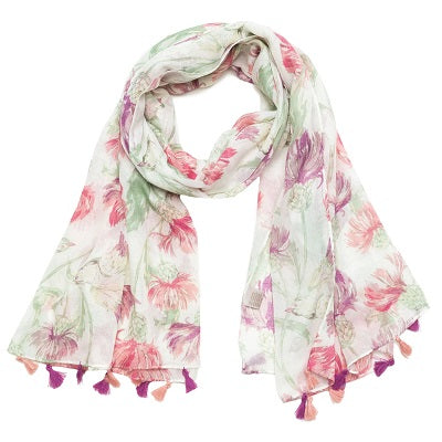 FINAL SALE Light Weight Women's Woven Tropical Printed Scarf